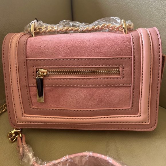 MALI + LILI VEGAN SUEDE MINI ME BLUSH PINK SUEDE CROSSBODY   NWT - Picture 7 of 8